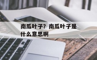 南瓜叶子？南瓜叶子是什么意思啊