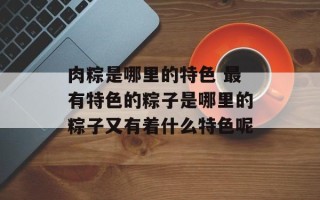 肉粽是哪里的特色 最有特色的粽子是哪里的粽子又有着什么特色呢