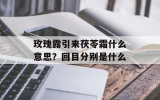 玫瑰露引来茯苓霜什么意思？回目分别是什么