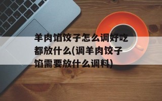 羊肉馅饺子怎么调好吃都放什么(调羊肉饺子馅需要放什么调料)