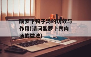 酸萝卜鸭子汤的功效与作用(请问酸萝卜鸭肉汤的做法)