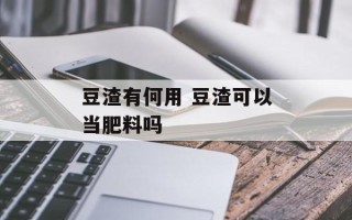 豆渣有何用 豆渣可以当肥料吗