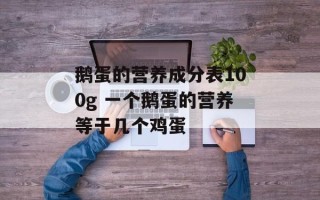 鹅蛋的营养成分表100g 一个鹅蛋的营养等于几个鸡蛋