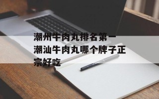 潮州牛肉丸排名第一 潮汕牛肉丸哪个牌子正宗好吃