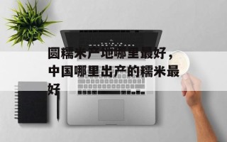 圆糯米产地哪里最好，中国哪里出产的糯米最好