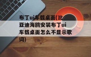 布丁ui车载桌面(比亚迪海鸥安装布丁ui车载桌面怎么不显示歌词)