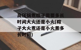 高压锅煮粽子需要多长时间大火还是小火(粽子大火煮还是小火煮多长时间)