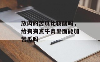 放肉的苦瓜比较酸吗，给狗狗煮牛肉里面能加苦瓜吗