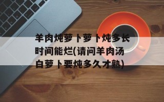 羊肉炖萝卜萝卜炖多长时间能烂(请问羊肉汤白萝卜要炖多久才熟)