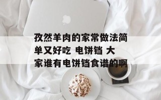 孜然羊肉的家常做法简单又好吃 电饼铛 大家谁有电饼铛食谱的啊