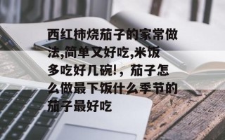 西红柿烧茄子的家常做法,简单又好吃,米饭多吃好几碗!，茄子怎么做最下饭什么季节的茄子最好吃