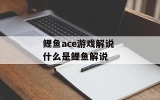 鲤鱼ace游戏解说 什么是鲤鱼解说