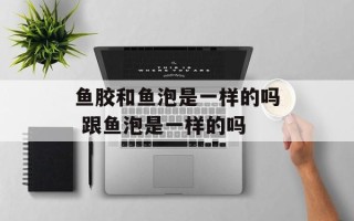 鱼胶和鱼泡是一样的吗 跟鱼泡是一样的吗