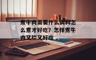 煮牛肉需要什么调料怎么煮才好吃？怎样煮牛肉又烂又好吃