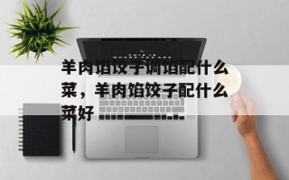 羊肉馅饺子调馅配什么菜，羊肉馅饺子配什么菜好