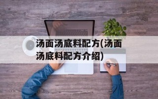 汤面汤底料配方(汤面汤底料配方介绍)