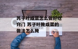 苏子叶咸菜怎么做好吃窍门 苏子叶腌咸菜的做法怎么腌