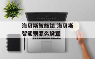 海贝斯智能锁 海贝斯智能锁怎么设置