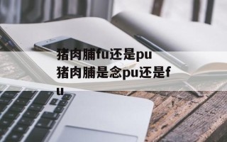 猪肉脯fu还是pu 猪肉脯是念pu还是fu