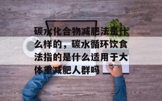 碳水化合物减肥法是什么样的，碳水循环饮食法指的是什么适用于大体重减肥人群吗
