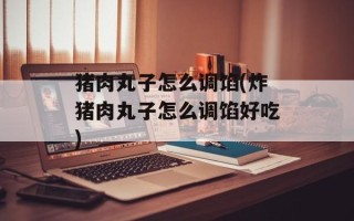 猪肉丸子怎么调馅(炸猪肉丸子怎么调馅好吃)