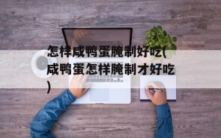 怎样咸鸭蛋腌制好吃(咸鸭蛋怎样腌制才好吃)