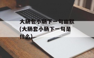 大肠包小肠下一句幽默(大肠套小肠下一句是什么)