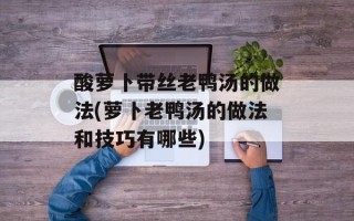 酸萝卜带丝老鸭汤的做法(萝卜老鸭汤的做法和技巧有哪些)