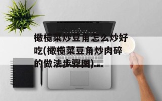 橄榄菜炒豆角怎么炒好吃(橄榄菜豆角炒肉碎的做法步骤图)