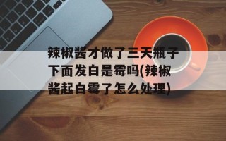 辣椒酱才做了三天瓶子下面发白是霉吗(辣椒酱起白霉了怎么处理)
