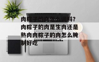 肉粽子的肉怎么调料？肉粽子的肉是生肉还是熟肉肉粽子的肉怎么腌制好吃