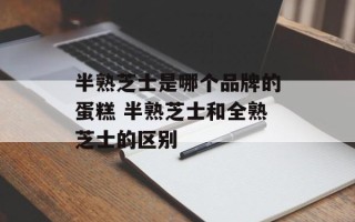 半熟芝士是哪个品牌的蛋糕 半熟芝士和全熟芝士的区别