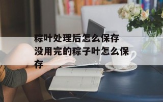 粽叶处理后怎么保存 没用完的粽子叶怎么保存