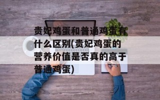 贵妃鸡蛋和普通鸡蛋有什么区别(贵妃鸡蛋的营养价值是否真的高于普通鸡蛋)