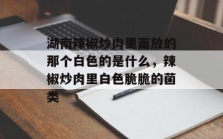 湖南辣椒炒肉里面放的那个白色的是什么，辣椒炒肉里白色脆脆的菌类