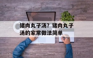 猪肉丸子汤？猪肉丸子汤的家常做法简单