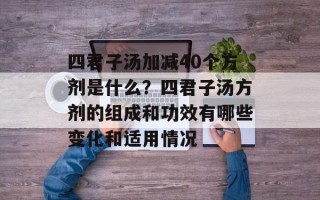四君子汤加减40个方剂是什么？四君子汤方剂的组成和功效有哪些变化和适用情况