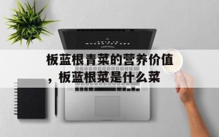 板蓝根青菜的营养价值，板蓝根菜是什么菜