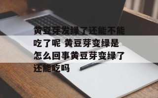 黄豆芽发绿了还能不能吃了呢 黄豆芽变绿是怎么回事黄豆芽变绿了还能吃吗