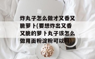 炸丸子怎么做才又香又脆萝卜(要想炸出又香又脆的萝卜丸子该怎么做用面粉淀粉可以吗)