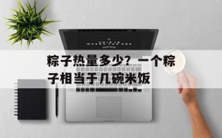粽子热量多少？一个粽子相当于几碗米饭