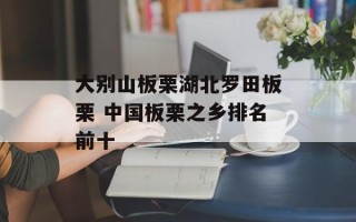大别山板栗湖北罗田板栗 中国板栗之乡排名前十