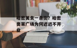 哈密美食一条街？哈密奥莱广场为何迟迟不开业