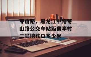 枣山路，黑龙江中路枣山路公交车站距离李村二号地铁口多少米