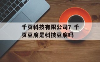 千页科技有限公司？千页豆腐是科技豆腐吗