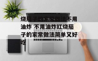 烧茄子的家常做法不用油炸 不用油炸红烧茄子的家常做法简单又好吃