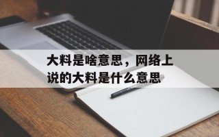 大料是啥意思，网络上说的大料是什么意思
