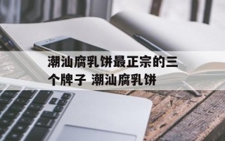 潮汕腐乳饼最正宗的三个牌子 潮汕腐乳饼