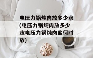 电压力锅炖肉放多少水(电压力锅炖肉放多少水电压力锅炖肉盐何时放)