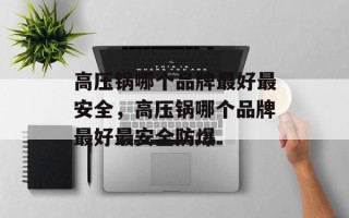 高压锅哪个品牌最好最安全，高压锅哪个品牌最好最安全防爆